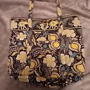 Vera Bradley quilted multicolor floral elephant large tote bag